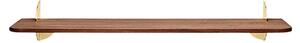AYTM - AEDES shelf - Hylla - Large - Walnut/Gold - L80 x W18 x H12 cm
