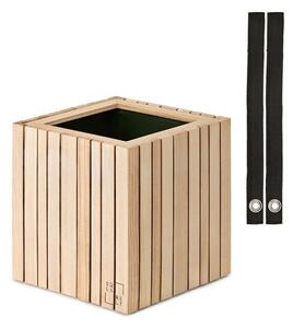 SQUARELY CPH - GrowON & HoldON - Växtlåda - Natural Ash - Black Nylon - W22 x H24 x D22 cm (Straps 38 cm)