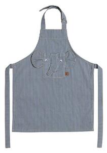 OYOY MINI - Striped Denim Elephant Apron - Förkläde - Blue - L:56 x W:44 cm