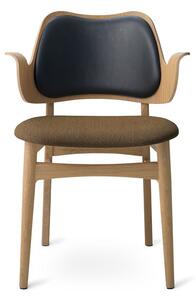 Warm Nordic - Gesture Chair / White Oiled Oak - Matstol - Sevilla 4001 (Black) / Sprinkles 274 (Cappuccino Brown) - L58 x W54 x H80 cm
