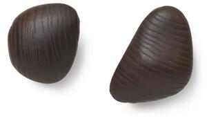 Ferm Living - Cairn Hooks - Set Of 2 - Krokar - Set of 2 - Dark Brown - W7.01 x D5.23 x H3.84 cm