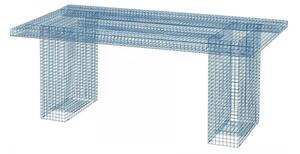Kalager Design - Wire Dining Table - Matbord - Pastel Blue - L181 x D75 x H84 cm