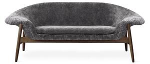Warm Nordic - Fried Egg Sofa / Smoked Oak - Soffa för 2 personer - Sheepskin (Scandinavian Grey) - L186 x W68 x H68 cm