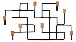 Gejst - Underground Coat Rack - Krokar - Oak / Black - H: 15,5 x W: 59 x D: 33 cm