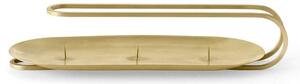 Audo Copenhagen - Clip Candle Holder - Ljusstake - Brass/Tray - Stock sale - H: 5 cm, W: 10 cm, L: 28,5 cm