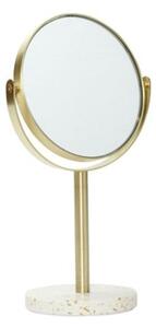 Hübsch - Pamper Table Mirror - Spegel - Brass/White Terrazzo - Stock sale - Ø18 x H32 cm