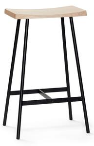Andersen Furniture - HC2 Barstool - Barstol - Black Powder Coating / White Stained Oak - W39 x H79 cm