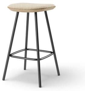 Brdr. Krüger - Pauline barstool 65 cm with black metal frame - Oak Clear Wax Oiled - Barstol - Moss, Cream Tekstil - 0019 - H65 cm L36 cm B36 cm