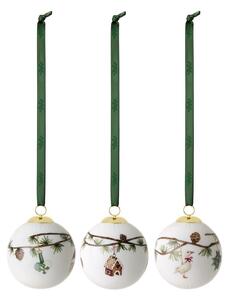 Kähler - Hammershøi Christmas Bauble - 3 pcs. - Julkula - White w. Deco - Ø6 cm