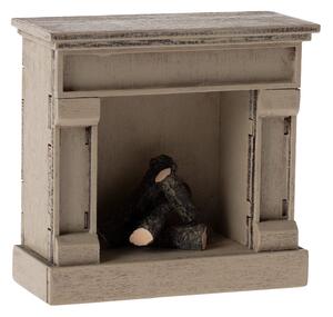 Maileg - Fireplace, Mouse - Tillbehör till dockor - Off white - H8,5 x W8,5 x D4 cm