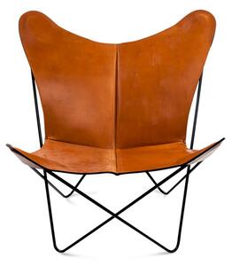 OX DENMARQ - TRIFOLIUM Chair - Fåtölj - Hazelnut Leather / Black Steel - H86 x W78 x D69cm