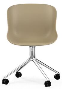 Normann Copenhagen - Hyg Chair Swivel 4W - Kontorsstol - Sand - Aluminum - H: 84 x L: 54 x D: 53,5 x SH: 46 cm