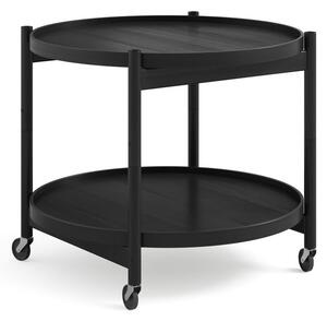 Brdr. Krüger - Bølling Tray Table 60 / Black Stained Beech - Sidobord - Black/White - Ø60 x H52 cm