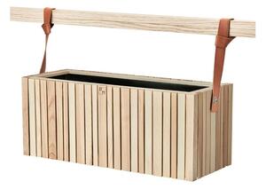 SQUARELY CPH - GrowWIDE & HoldON - Växtlåda - Natural Ash - Brown Leather - W60 x H24 x D22 cm (Straps 48 cm)