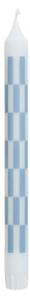 HAY - Pattern Candle - Stearinljus - Light Blue | Dusty Blue Check - H24 x Ø2,2 cm