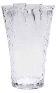 Hübsch - Ruffle Vase Clear - Vas - Strukturerad - Ø23 x H30 cm