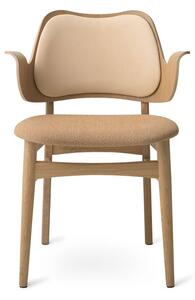 Warm Nordic - Gesture Chair / White Oiled Oak - Matstol - Vegetal 90 (Nature) / Sprinkles 254 (Latte) - L58 x W54 x H80 cm