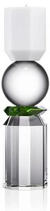 Reflections Copenhagen - Memphis T-Light Holder - Ljusstake - White/Clear/Green - L6 x H26,5 x D6cm