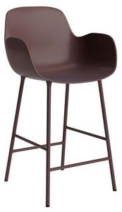 Normann Copenhagen - Form Bar Armchair 65 cm Steel - Barstol - Brown - H100 x W56 x D54,5 x SH65 cm