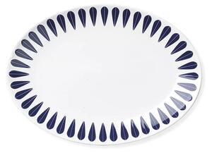 Lucie Kaas - Lotus Serving Platters - Serveringsfat - Dark Blue Pattern - Large - L34 cm