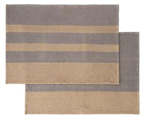 Blomus - GANO Set Of 2 Tea Towels - Kökshandduk - Steel Gray / Tan - H0,3 x L50 x W70 cm