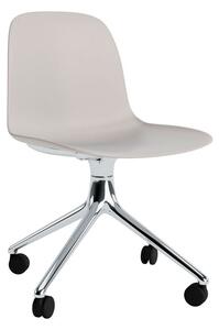 Normann Copenhagen - Form Chair Swivel 4W Alu - Kontorsstol - Warm Grey / Aluminum - H79 x W52 x D52 x SH44 cm