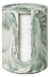 Ferm Living - Mist Cotton Pad Holder - Behållare - Emerald Off-white - W8 x D8 x H11.8 cm