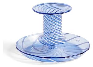 HAY - Flare - Ljusstake - Stripe - Blue w. White - Stock sale - Ø11 x H7,5 cm