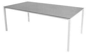 Cane-line - Pure Table - 200x100 - Matbord - Frame: White Aluminium / Tabletop: Concrete Grey Ceramic - B: 200 x D: 100 x H: 73 cm