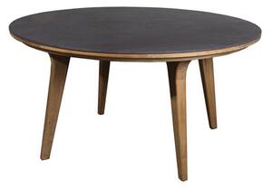 Cane-line - Aspect Table - Matbord - Frame: Teak / Tabletop: Black Fossil Ceramic - Ø144 - Ø: 144 x H: 74 cm