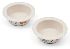 LIEWOOD - Peony Printed Suction Bowl 2-pack - Skål för barn - 1111 Safari Sandy Mix - D16 x H5.3 cm