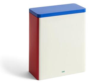 HAY - Tin Container - Behållare - X-Large - Off-white, blue and red - H24 x D10 x W20 cm