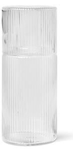 Ferm Living - Ripple Carafe Set - Karaff - Clear - H18 x Ø7,5 cm