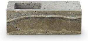 Normann Copenhagen - Even Candleholder - Ljusstake - Silver Travertine - H5 x L15 x D8,5 cm