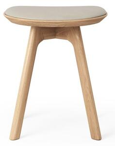 Brdr. Krüger - Pauline Barstool - Oak Clear Wax Oiled - Pall - Spectrum, Oyster Læder - 30157 - H45 cm L36 cm