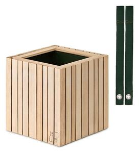 SQUARELY CPH - GrowON & HoldON - Växtlåda - Natural Ash - Dark Green Nylon - W22 x H24 x D22 cm (Straps 48 cm)