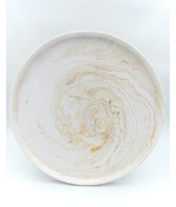 ByChrillesen - Decoration tray - Bricka - Warm yellow marble - Stock sale - dia: 30 cm