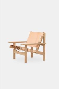 Klassik Studio - Huntingchair Model 168 by Kurt Østervig - Fåtölj - Oiled oak/nature leather - H: 75 cm W: 78 cm D: 74 cm SH: 35 cm