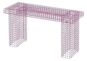 Kalager Design - Wire Bench - Bänk - Pink - L90 x D31,5 x H50 cm