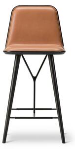 Fredericia Furniture - Spine Wood Barstool 1731 by Space Copenhagen - Barstol - Max 95 Cognac / Black Lacquered Oak - W45 x D51,5 x H103 x SH74,5 cm