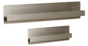 Hübsch - Fold Picture Shelf Nickel (set of 2) - Hylla - Nickel - 50 x 5 x H15 cm, 100 x 5 x H15 cm