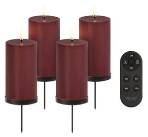 Uyuni - Advent Pillar Giftbox - Blockljus - Wine red, Smooth - W5,8 x H10,1cm, 4-pack