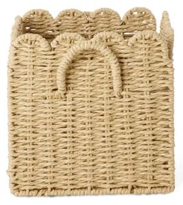 Rice - Paper Rope Foldable Basket - Förvaringslåda för barn - Nature Small - L20 x H20 x B20 cm