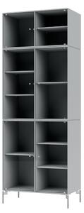 Montana - Ripple Cabinet IV - With Chrome Legs - Vitrinskåp - Fjord - W69,6 X H187,2 X D38 cm