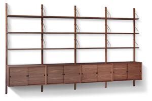 Dk3 - ROYAL SYSTEM® - Hyllsystem - Combination 17 - Vange: 3,4 x 1,9 x 200 cm - Hylde: 80 x 24 x 1,9 cm - Modul med skydedøre: 80 x 38 x 42,4 cm