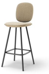 Brdr. Krüger - Pauline Comfort Barstool 65 cm with metal frame - Oak Clear Wax Oiled - Barstol - Moss, Cream Tekstil - 0019 - H97 cm L65 cm B36 cm