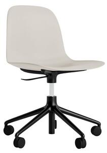Normann Copenhagen - Form Chair Swivel 5W Gas Lift Alu - Kontorsstol - Black Aluminium / Light Grey - H73/86 x L72,5 x SH37/50 cm
