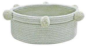 Lorena Canals - Basket Tray - Korg - Olive + Blue sage - H15 x L30 x W30 cm
