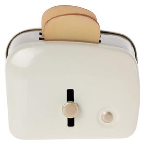 Maileg - Miniature Toaster With Bread - Tillbehör till dockor - Off white - H4,5 x W4,5 cm