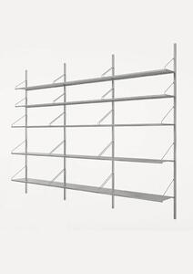 FRAMA - Shelf Library H1852 / Triple Section - Hyllsystem - Stainless Steel - H185,2 x W240 cm